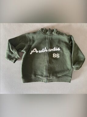 Covington Olive Green Full-Zip Hoodie with White Embroidered Script